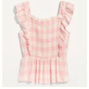 Old Navy Gingham Smocked Peplum Top